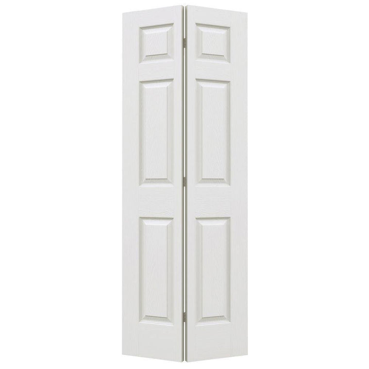 JELD-WEN Colonist 5527 Primed Textured MDF Bi-Fold Closet Door, 18 x 80 in.